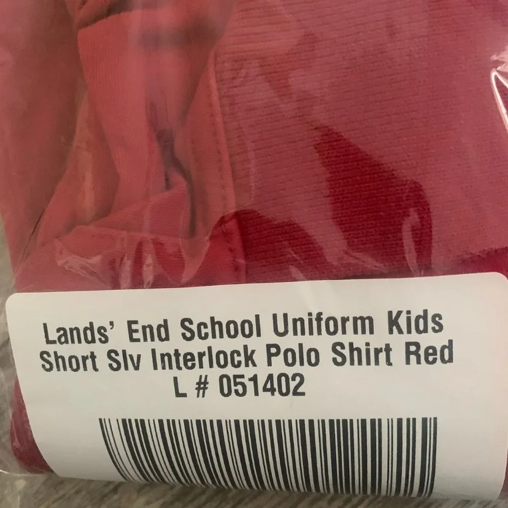 NWT LANDS' END SCHOOL UNIFORM KIDS SHORT SLEEVE INTERLOCK POLO SHIRT LARGE 14-16